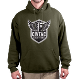 OD Green hoodie with CIVTAC Solutions logo on a white background #od_green