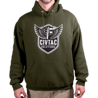 OD Green hoodie with CIVTAC Solutions logo on a white background #od_green