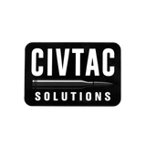 CIVTAC Solutions sticker with a dark bullet graphic on a white background