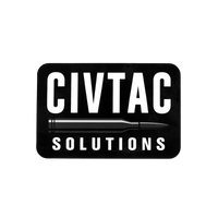 CIVTAC Solutions sticker with a dark bullet graphic on a white background