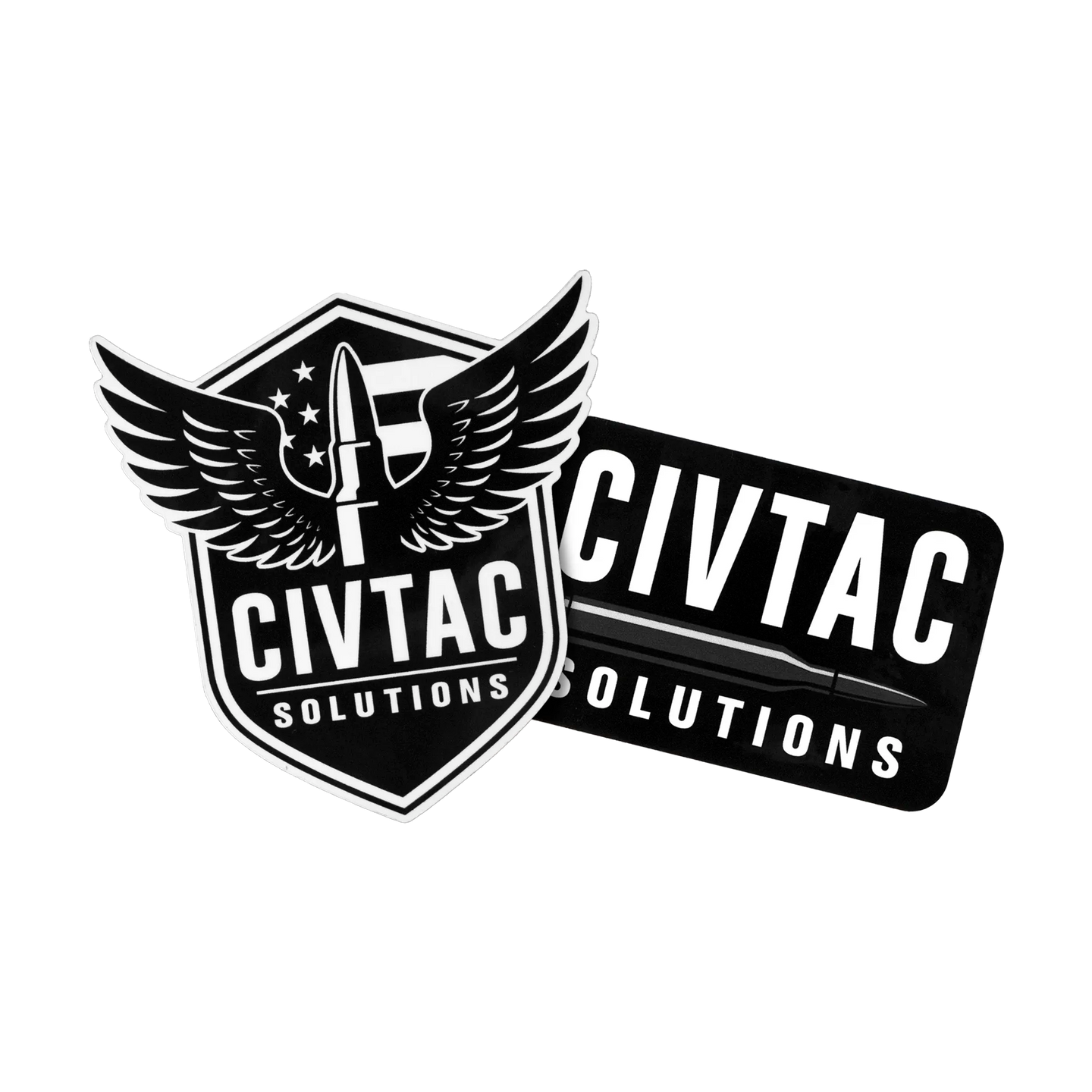 CIVTAC Solutions stickers on a white background