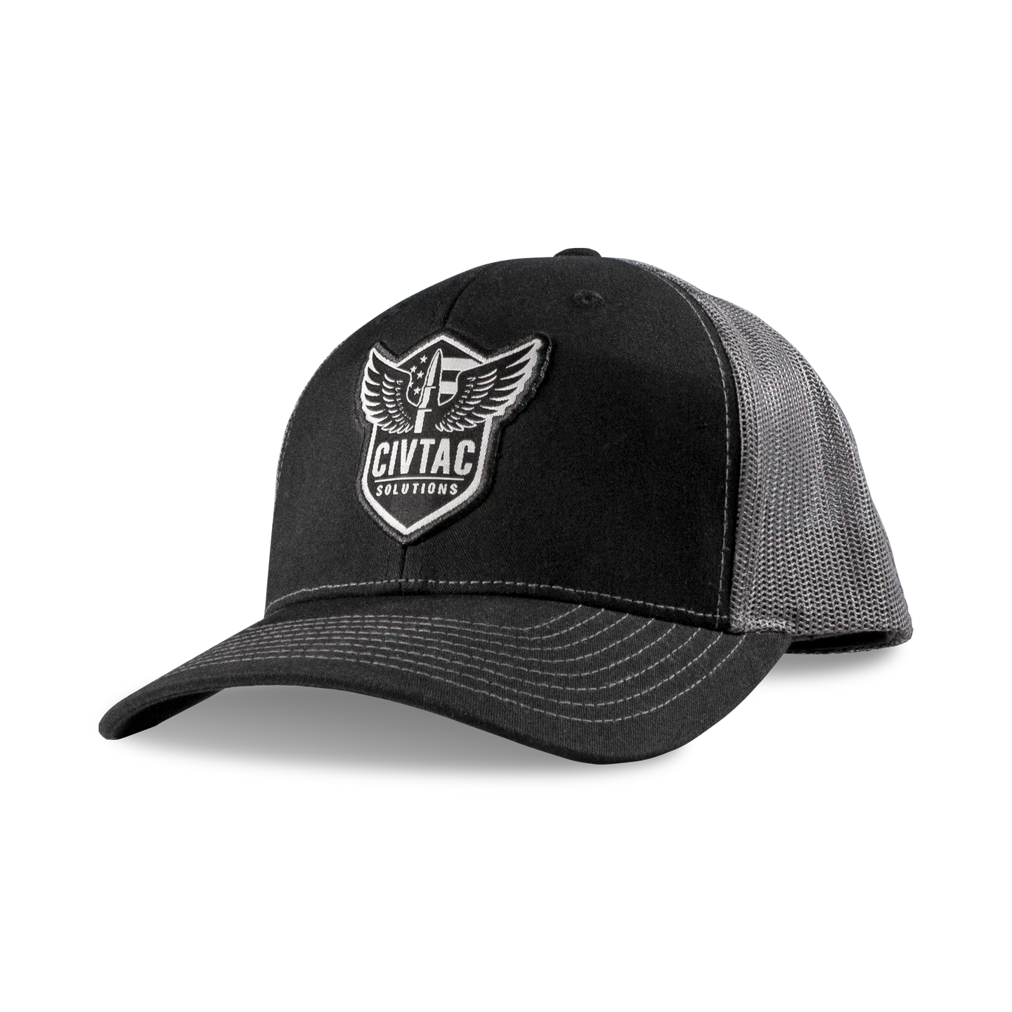 CIVTAC Solutions The Veteran Trucker Hat #black_grey