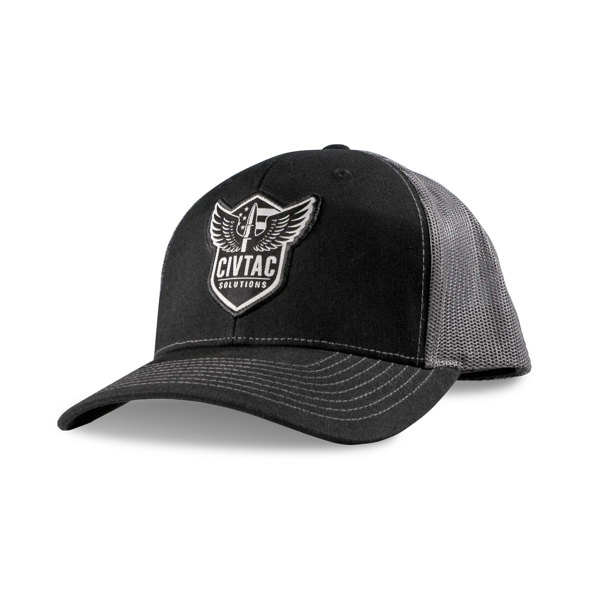 CIVTAC Solutions The Veteran Trucker Hat #black_grey
