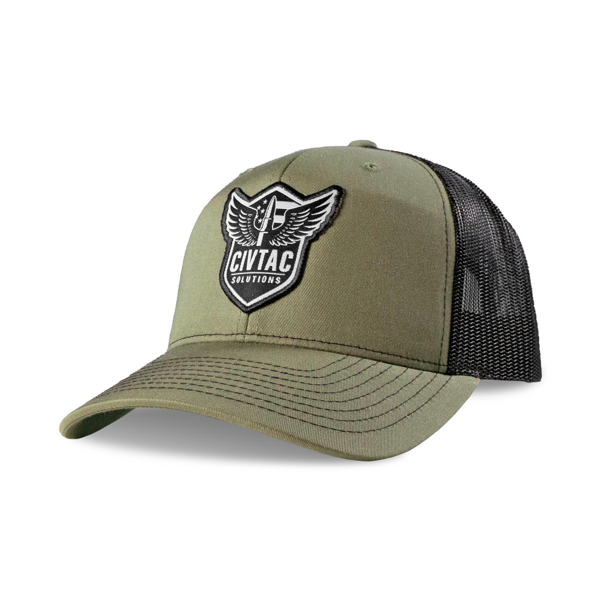 CIVTAC Solutions The Veteran Trucker Hat #od_green_black
