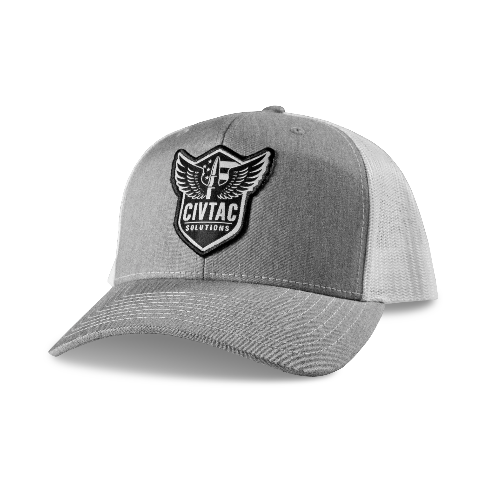 CIVTAC Solutions The Veteran Trucker Hat #grey_white