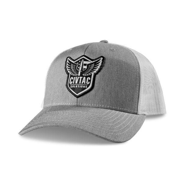 CIVTAC Solutions The Veteran Trucker Hat #grey_white