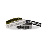 Four wristbands with 'CIVTAC Solutions' branding on a white background